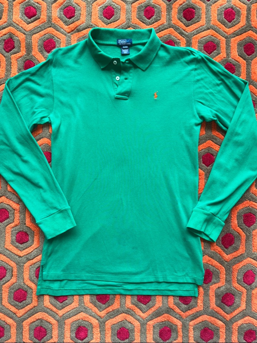 MAKE OFFER! Polo by Ralph Lauren Green Long-Sleeve Polo with Embroidered Pony XL